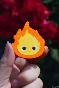 Pin's Calcifer, Pin's Ghibli, Magnet Calcifer, Magnet Ghibli, Le château ambulant, Howl moving castle, Daëlys Art