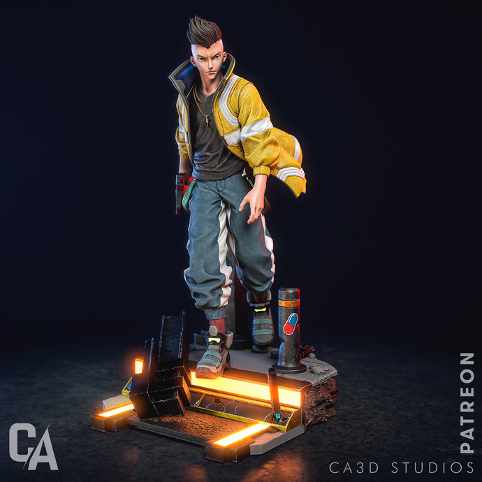 figurine david cyberpunk, david martinez, cyberpunk 2077