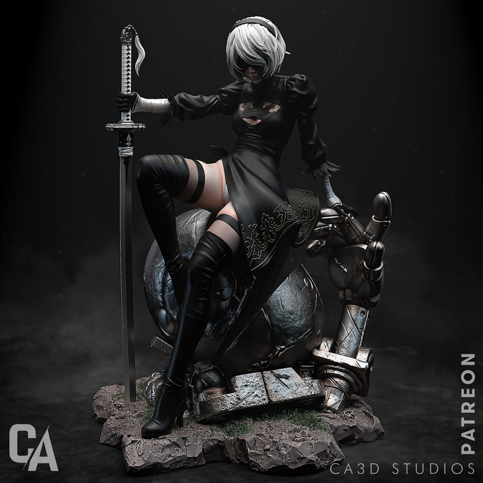 2b, figurine 2b, figurine nier, nier automata, figurine 9s