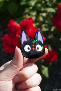 Pin's Jiji, Magnet Jiji, Pin's Ghibli, Magnet Ghibli, jiji cat, kiki la petite sorciere, kiki delivery service, Daëlys Art