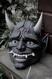 Masque oni, masque démon japonais, décoration japonaise, folklore japonais, japon traditionnel, Yokaï, Hannya, Daëlys Art