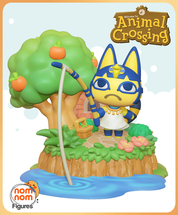 figurine neferti animal crossing, figurine ankha, figurine a peindre