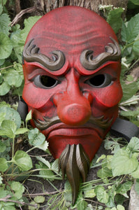 Tengu, masque tengu, masque japonais, masque oni, masque hannya, décoration japonaise, masque traditionnel, cosplay, Daëlys Art