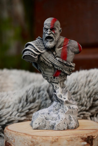 Gof of war, buste god of war, buste kratos, figurine kratos, nordique, viking, mythologie, Daëlys Art