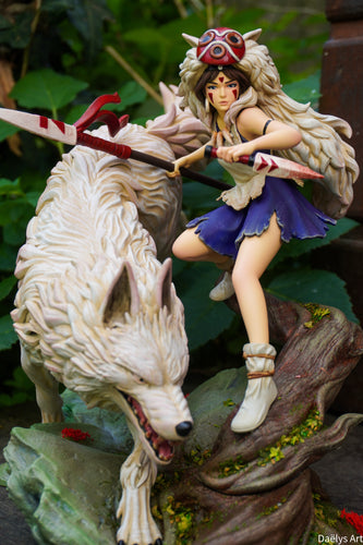 Princesse Mononoké, ghibli, figurine San, figurine à peindre, loup