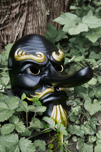 Tengu, masque tengu, masque japonais, masque oni, masque hannya, décoration japonaise, masque traditionnel, cosplay, Daëlys Art
