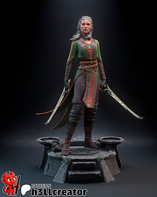 Jaheira, figurine Jaheira, figurine Baldur's Gate, Baldur's Gate, figurine à peindre