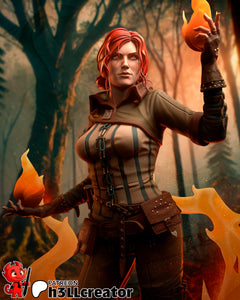 the witcher, figurine triss merigold, figurine the witcher 2, geralt de riv, figurine a peindre