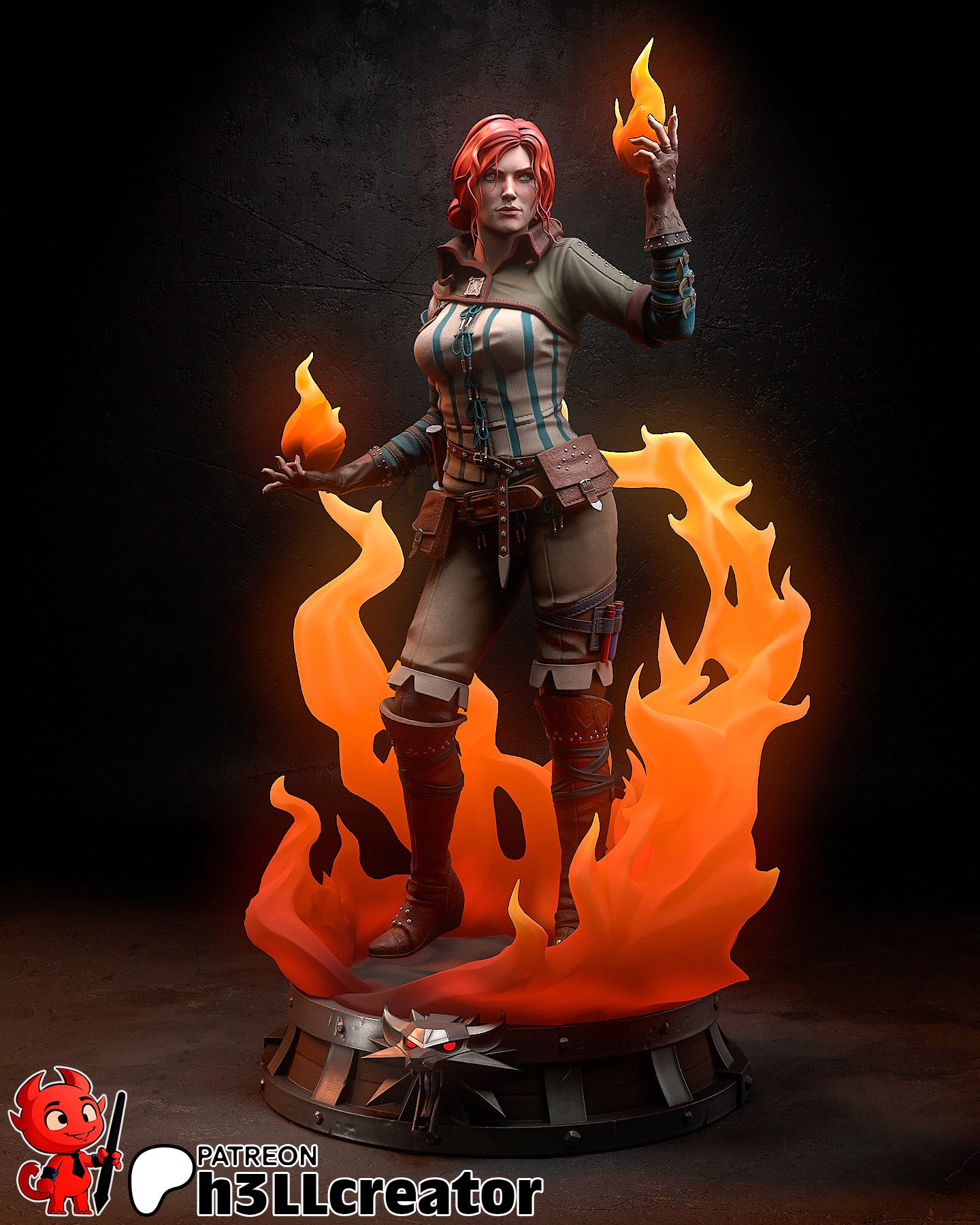 the witcher, figurine triss merigold, figurine the witcher 2, geralt de riv, figurine a peindre