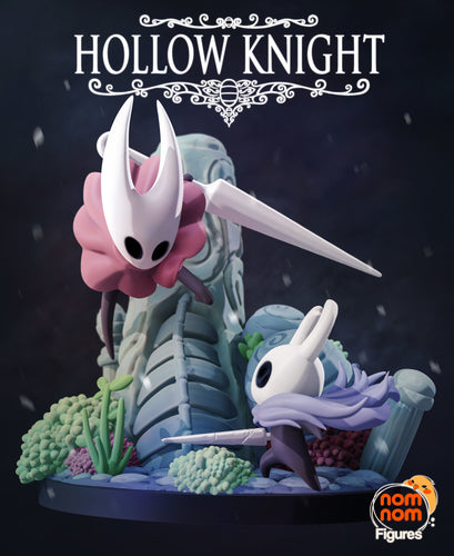 diorama hollow knight, figurine hornet, figurine hollow knight, team cherry