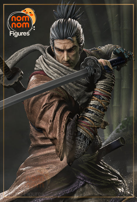 sekiro figurine, figurine loup sekiro, dark souls, figurine a peindre, samourai