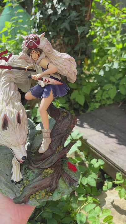 Princesse Mononoké, ghibli, figurine San, figurine à peindre, loup