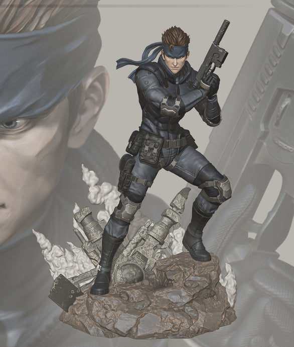 metal gear solid, figurine solid snake, big boss, figurine mgs